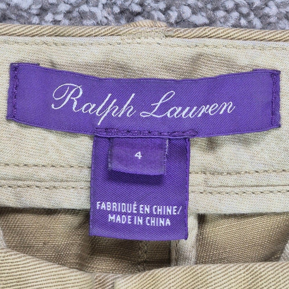 Ralph Lauren Purple Label Chino Pants Womens 4 (30x31) Khaki Cotton Straight - Picture 3 of 9